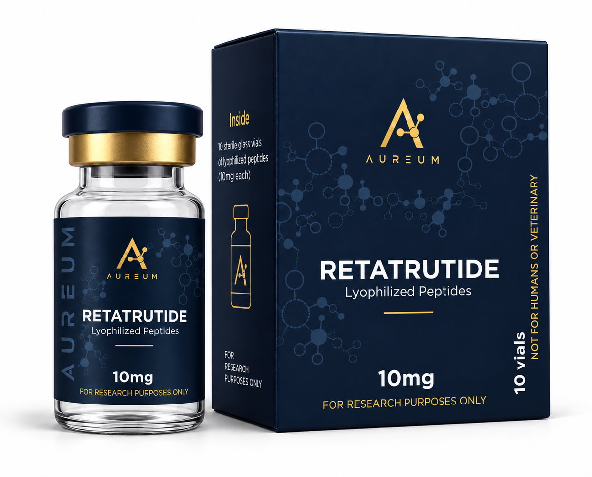 Aureum Retatrutide – 10mg Lyophilized Peptide
