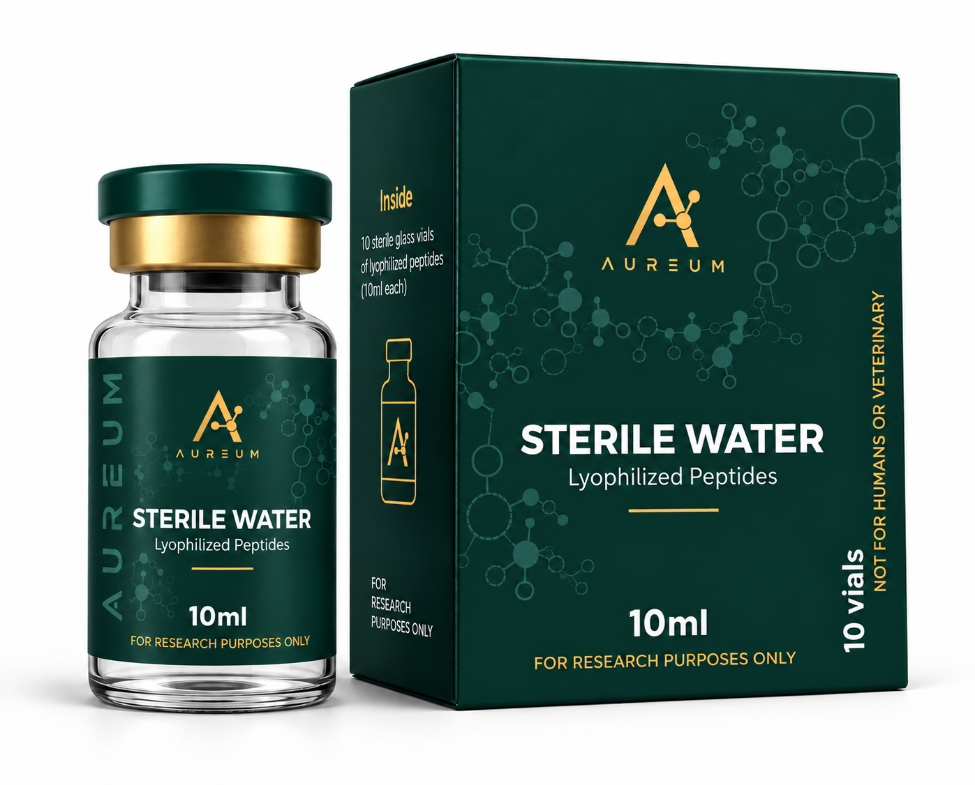 Aureum Sterile Water – 10ml Laboratory Reconstitution Liquid